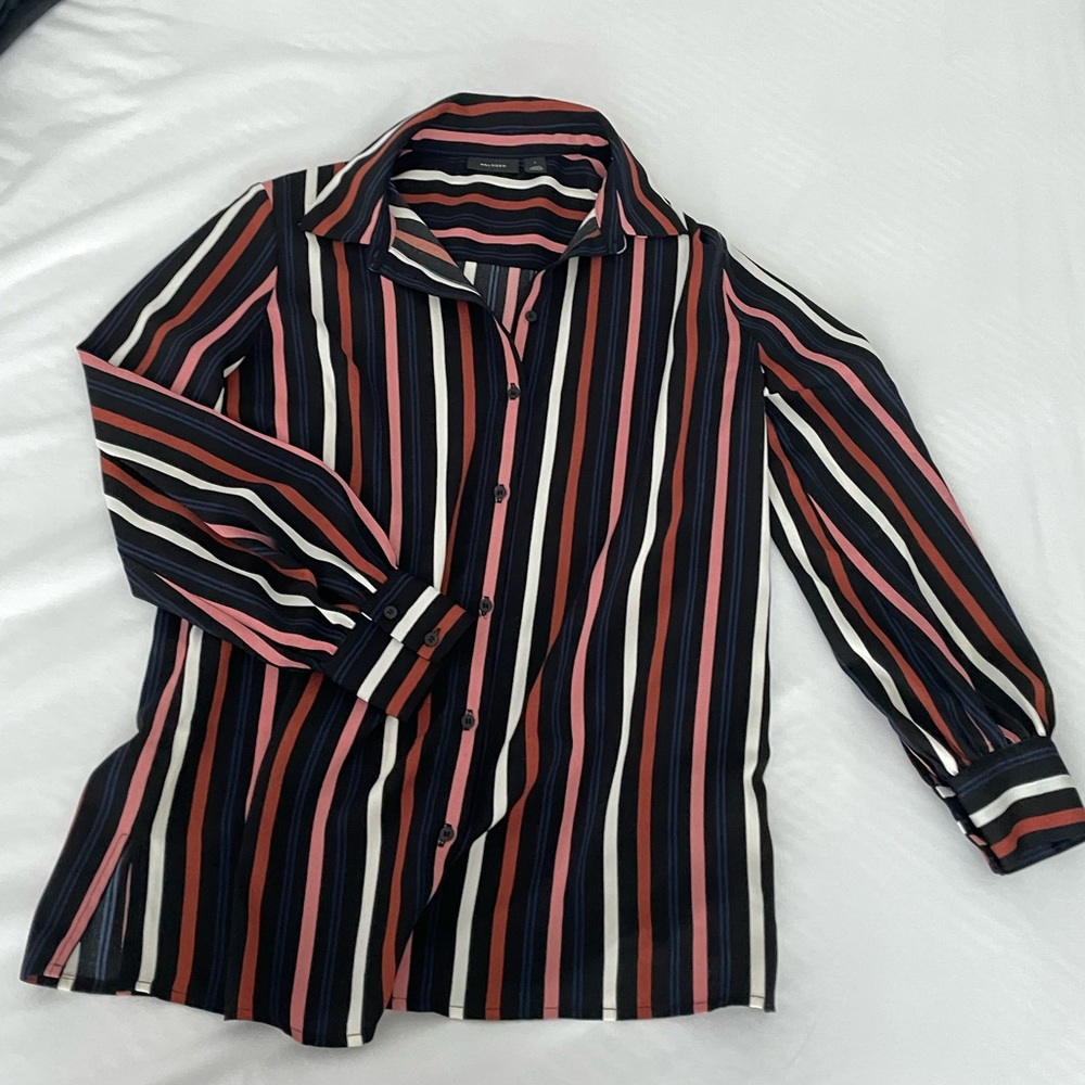 Oversized striped dress shirt